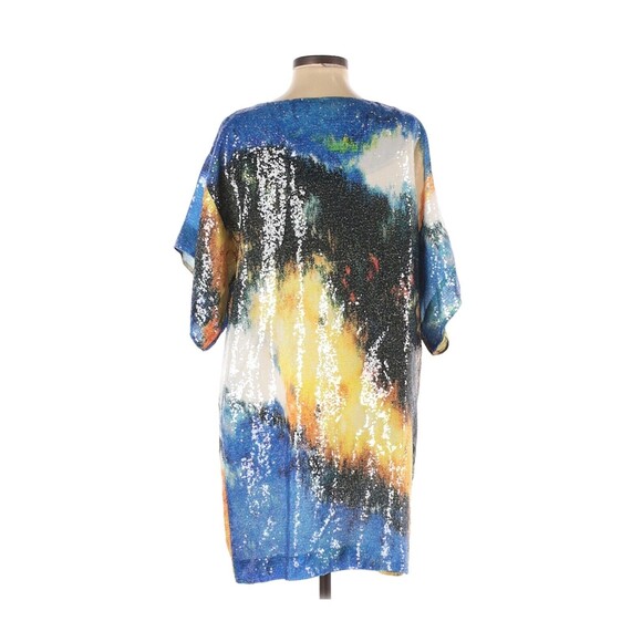 2009 MATTHEW WILLIAMSON for H&M Tie-Dye Blue Yellow Sequin Beads Dress - S - Picture 2 of 2